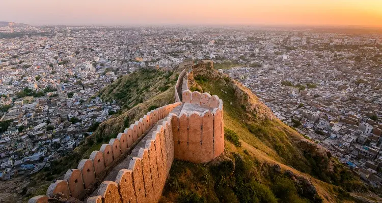 the city view at sunset