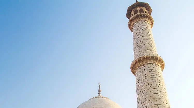The minarets were built with a slight lean in Taj