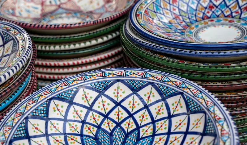 Decorated Ceramic Bowls And Plates